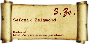 Sefcsik Zsigmond névjegykártya