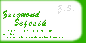 zsigmond sefcsik business card